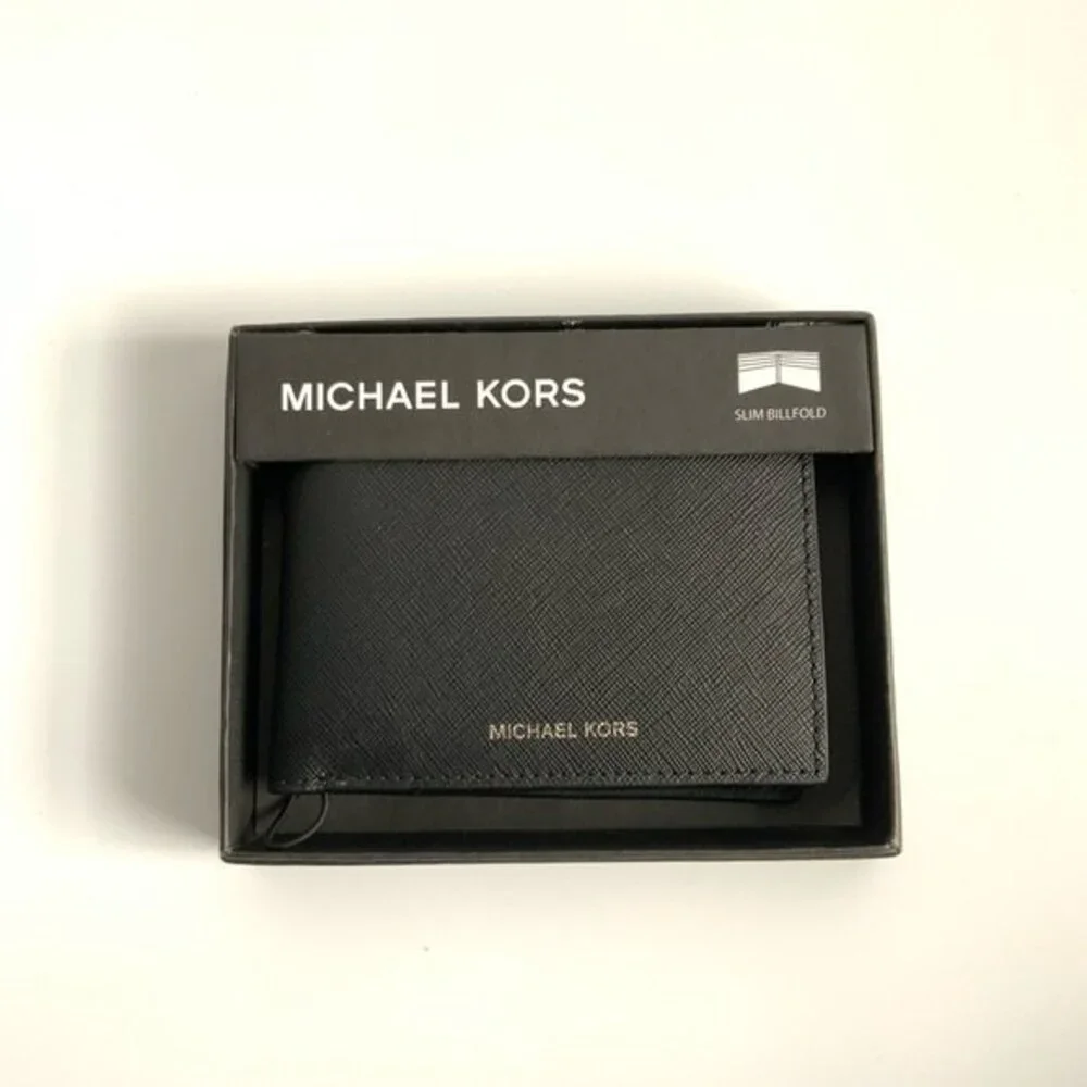 Michael Kors Andy Leather Slim Bifold Wallet